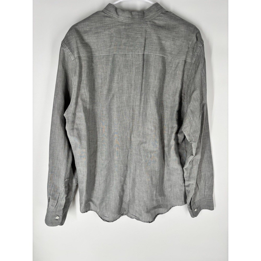 Frank And Eileen Linen Blend Long Sleeve Button Up Size XL Gray Relaxed Minimal - Picture 9 of 13